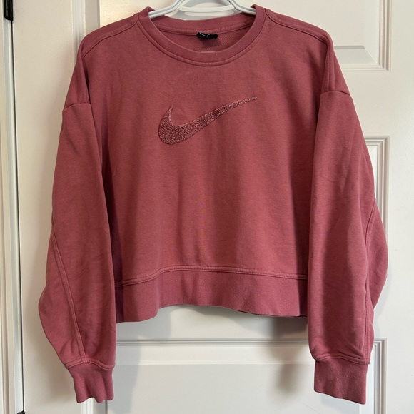 Nike Dusty Rose Cropped Crewneck Sweater - Picture 1 of 5